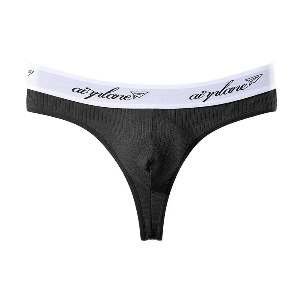 Men's Low Waist T-Back Bikini Briefs – Breathable Thong Underwear Men's Thong Briefs Axl Black M