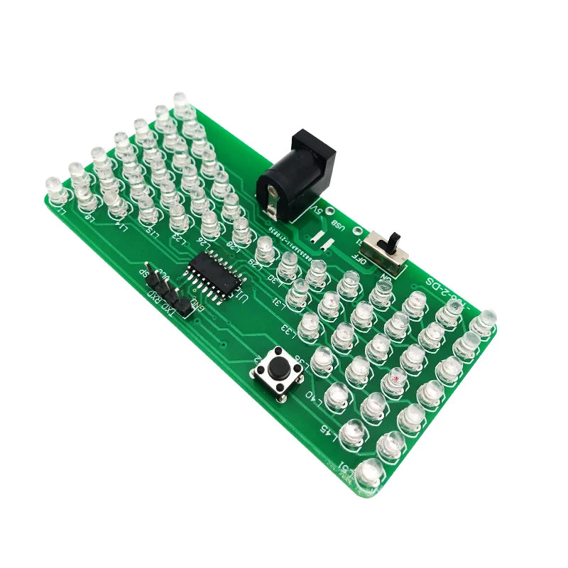 DIY LED Hourglass Soldering Kit – 5V Microcontroller, 57 LEDs DIY Electronics Kit Axl
