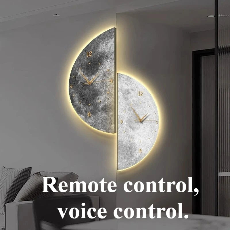 Nordic Minimalist Wall Clock with Voice-Controlled Lamp | 60cm Wall Clock Lamp Axl