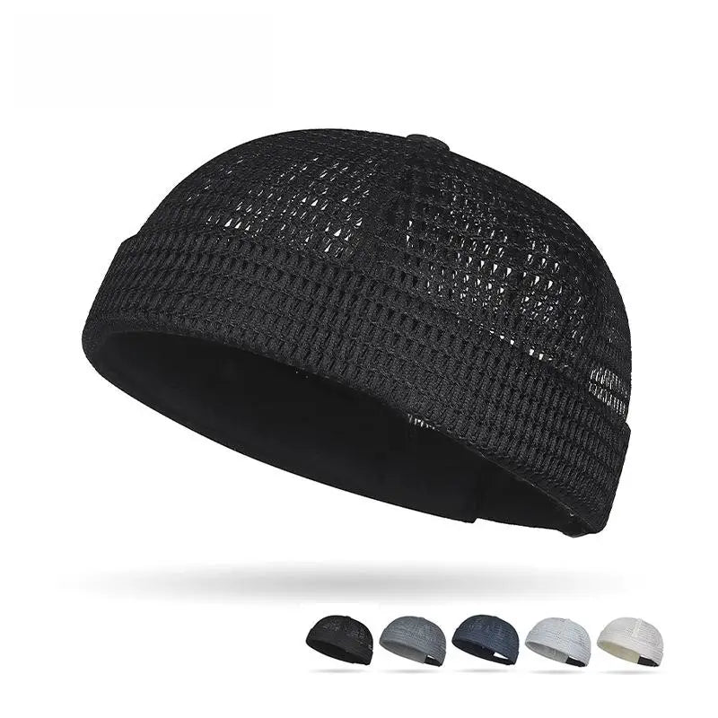 Adjustable Mesh Brimless Beanie Hat – Breathable Docker Cap Brimless Beanie Hat Axl
