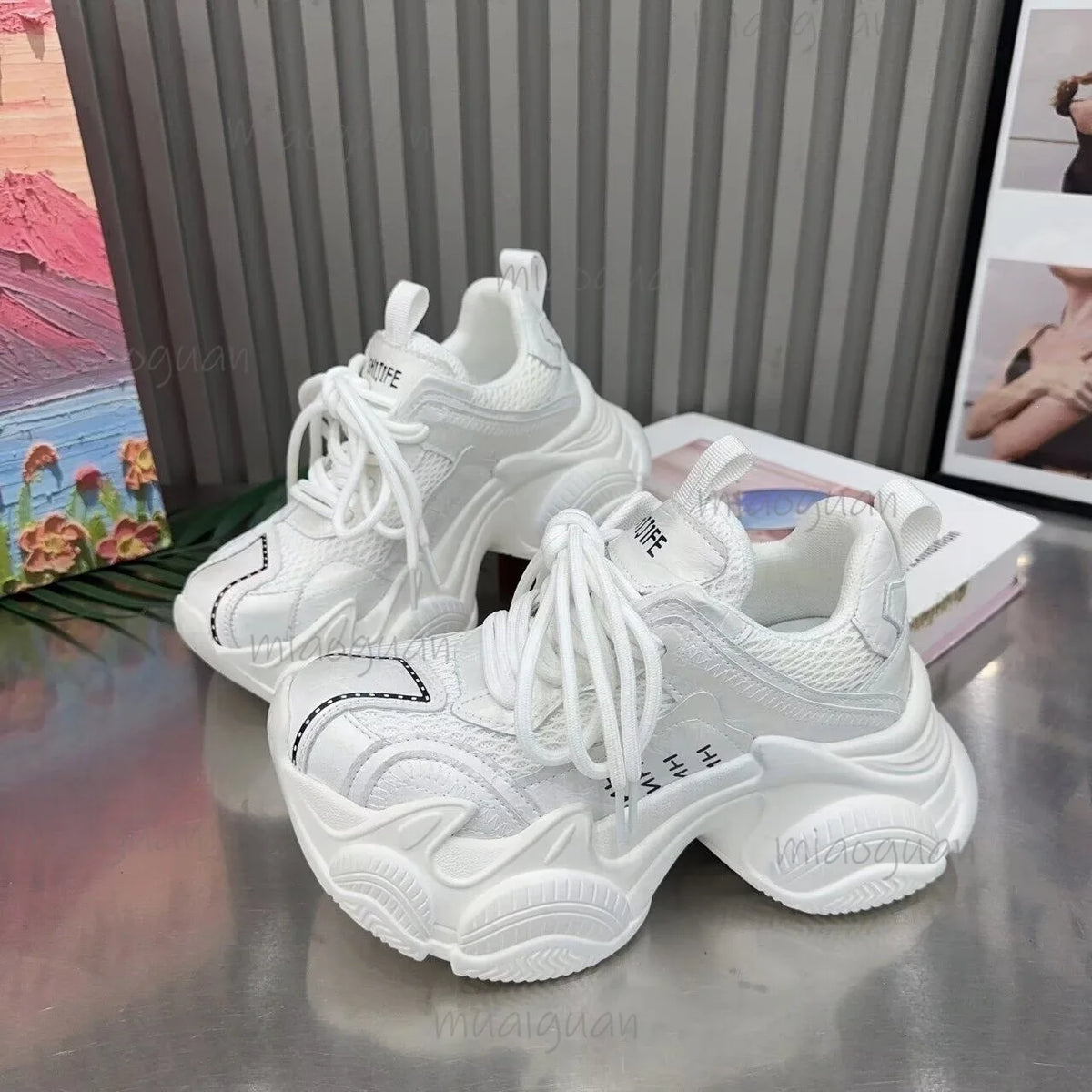 Women's Chunky Platform Sneakers – Height-Boosting Dad Shoes Platform Sneakers Axl