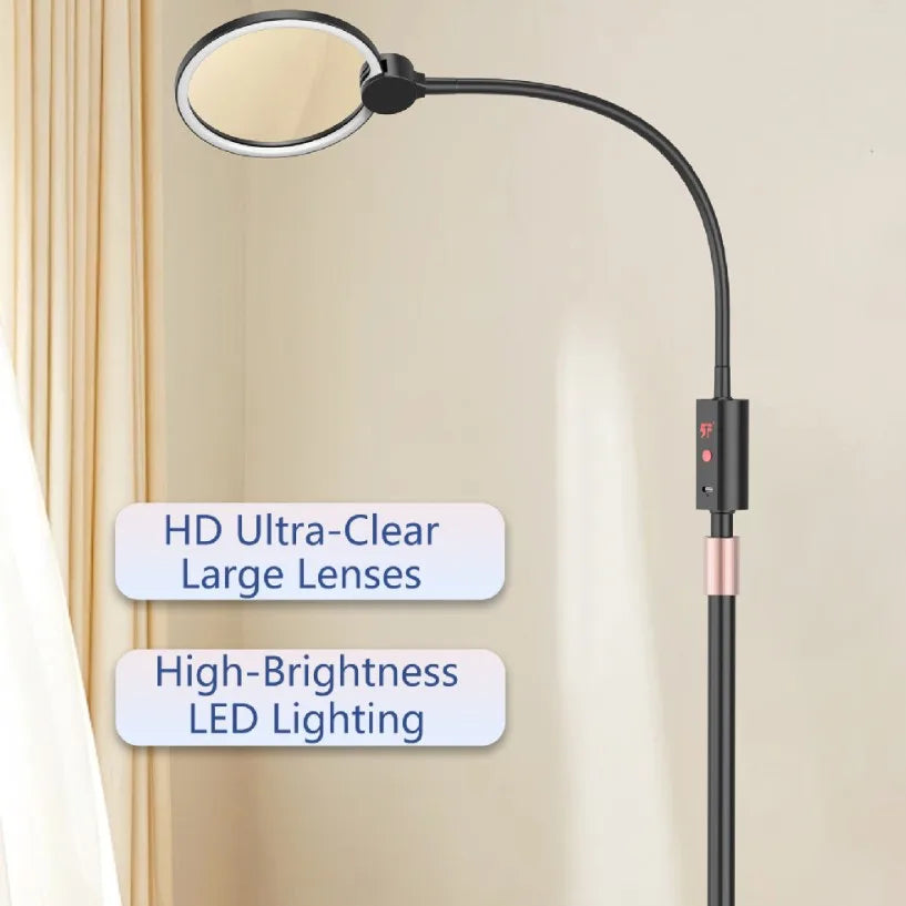 Floor Stand Magnifying Glass with LED Light | Hands-Free Floor Stand Magnifier Axl