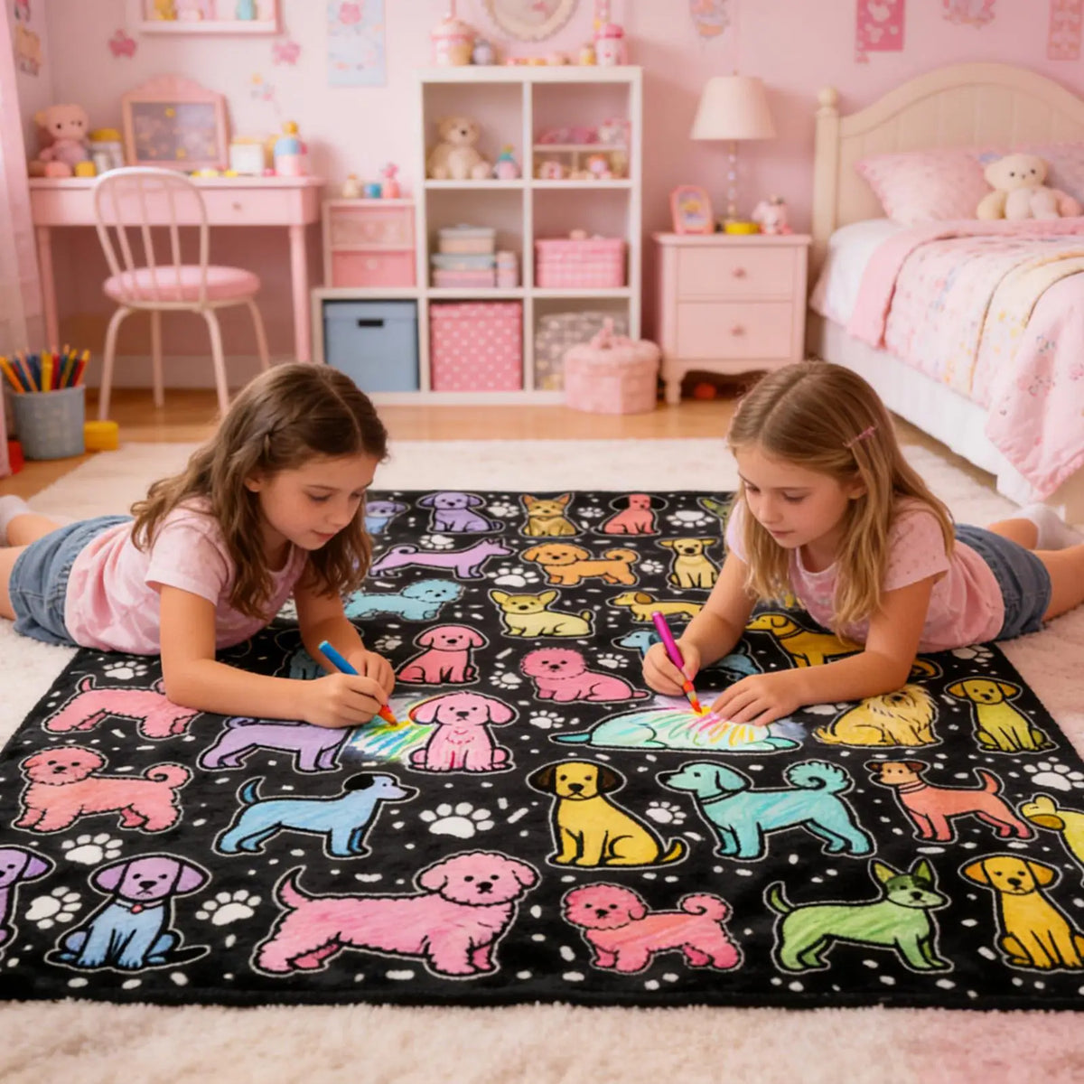 DIY Coloring Blanket with 24 Markers – Cartoon Art Throw DIY Coloring Blanket Axl