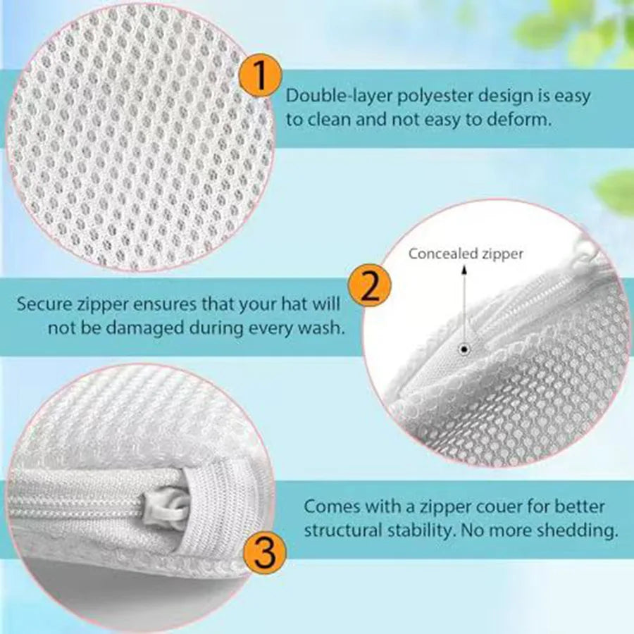 Hat Washing Bag – Anti-Deformation Mesh Baseball Cap Cleaner Cap Washing Bag Axl