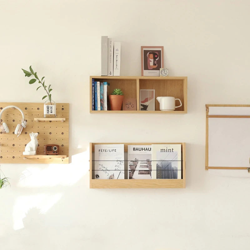 Wooden Floating Wall Shelf – Multifunctional Storage Rack Floating Wall Shelf Axl