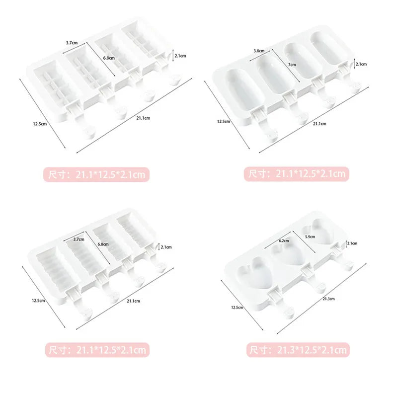 Silicone Popsicle & Ice Cream Mold – DIY Dessert Tray Maker Popsicle Mold Axl