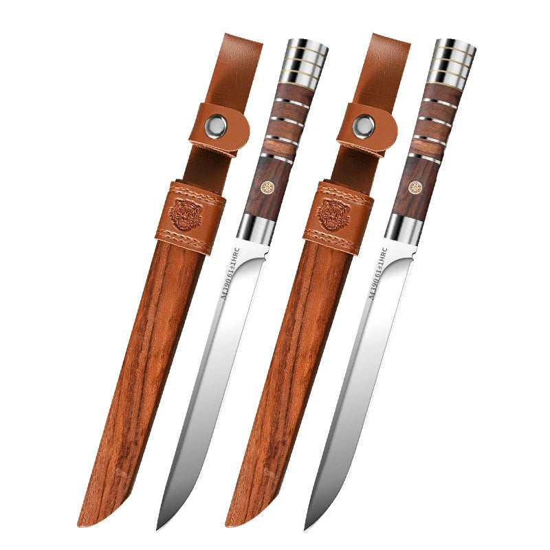 Professional Stainless Steel Paring Knife with Leather Sheath Paring Knife Axl 2pcs B