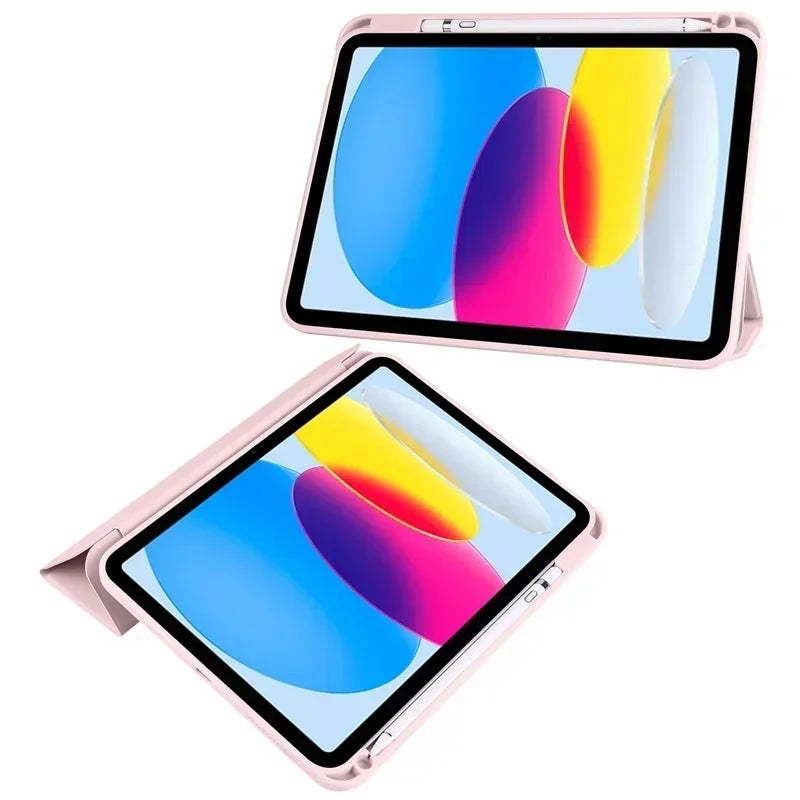 iPad Case with Pen Holder Trifold Clear Back Cover 9.7–11" iPad Folio Case Axl