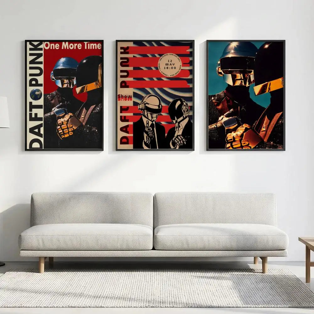 Daft Punk HD Art Poster – Waterproof Sticky Wall Decor Wall Art Poster Axl
