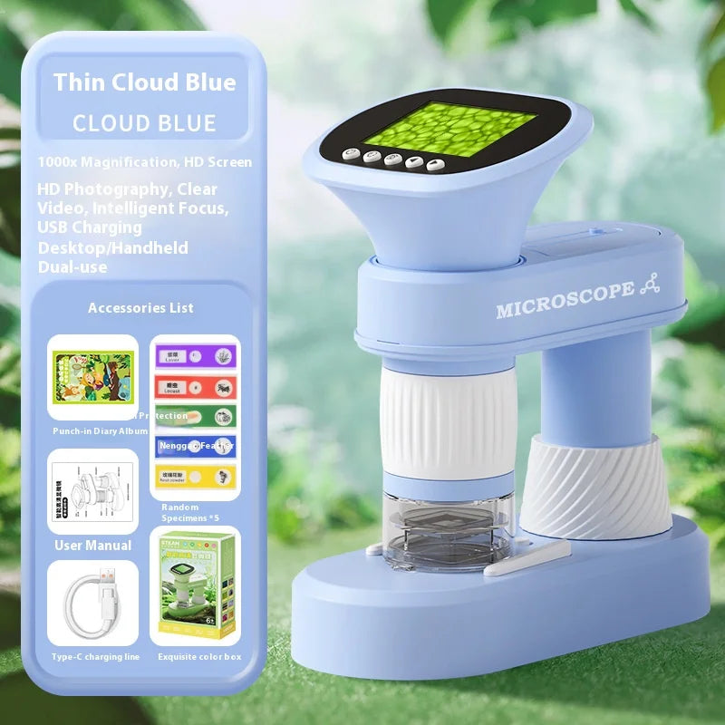 Portable Handheld HD Kids Microscope 500x | Science Kit Kids Science Microscope Axl