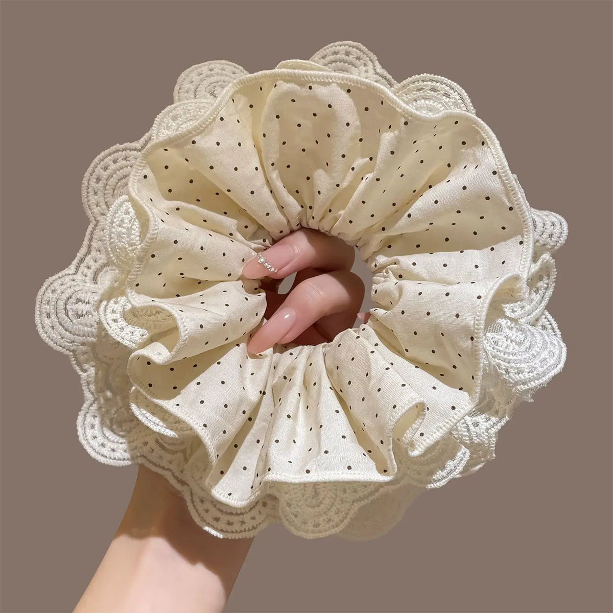 Leopard Print Hair Scrunchie – Large Elastic Retro Hair Tie
