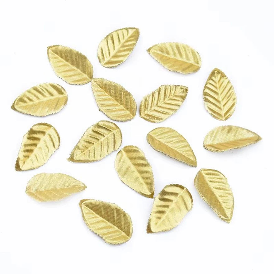 100/200 Pcs Silk Rose Gold Leaves – Artificial Flower Décor Artificial Silk Leaves Axl