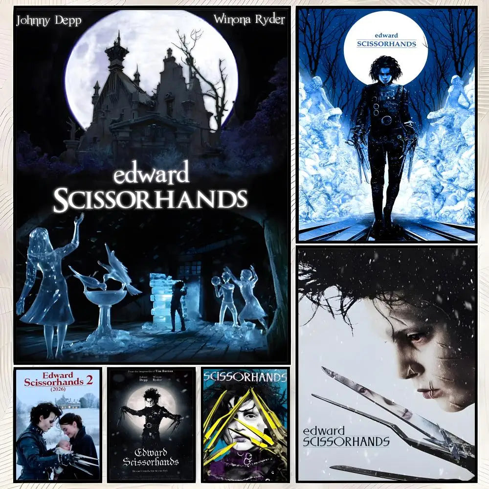 Edward Scissorhands Poster – Self-Stick HD Waterproof Wall Art Movie Wall Poster Axl