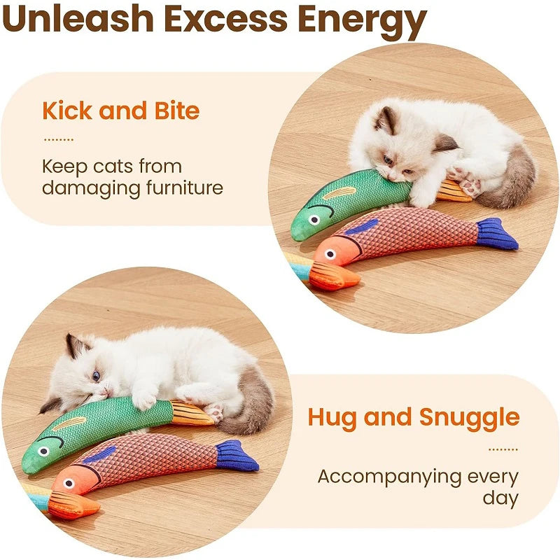 3D Catnip Fish Cat Toy – Plush Interactive Kitten Chew Toy Cat Plush Toy Axl