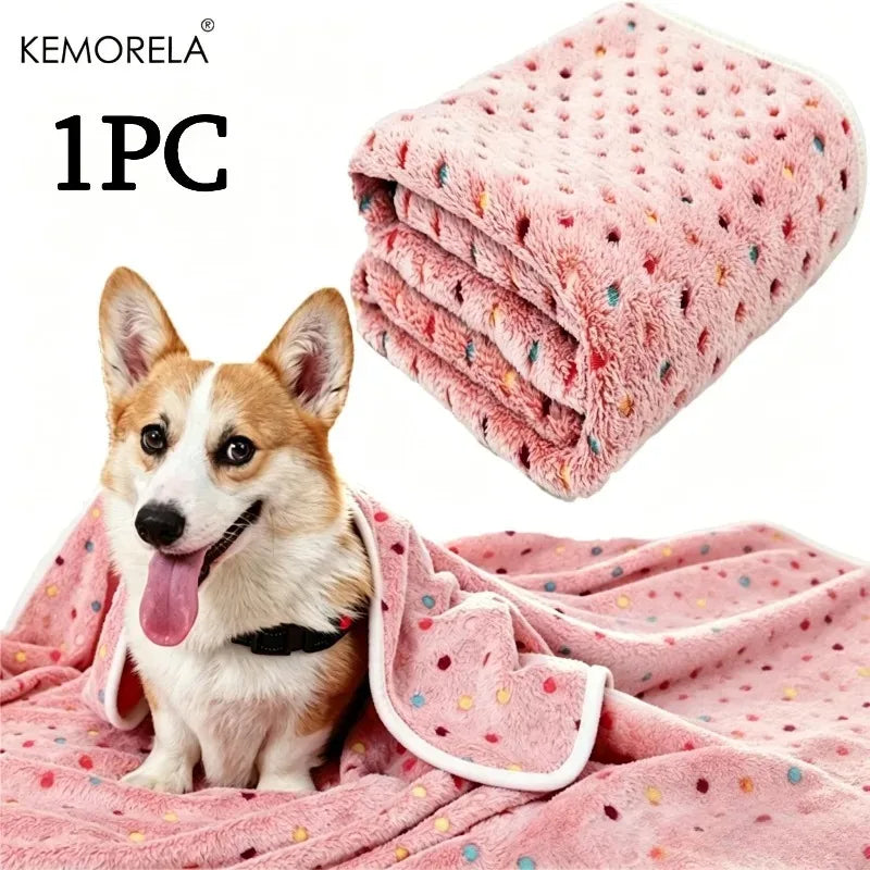 KEMORELA Fluffy Pet Blanket – Cozy Dot Mat for Cats & Dogs Pet Blanket Mat Axl