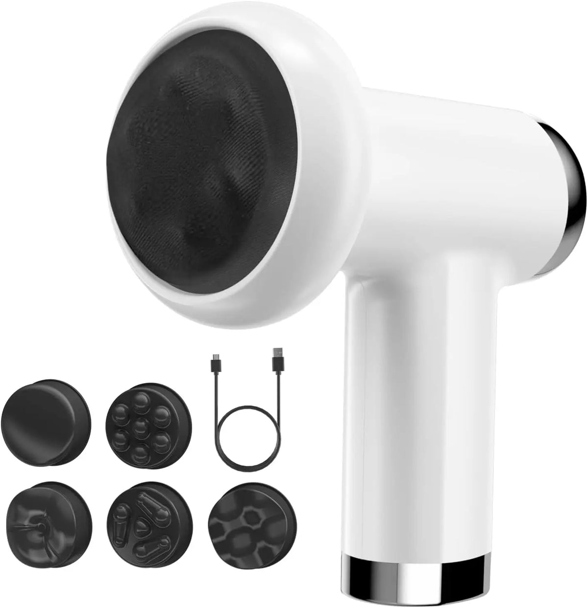 Handheld Body Sculpting Massager – Heat, 6 Levels & 5 Heads Body Sculpting Massager Axl white USB Type-C