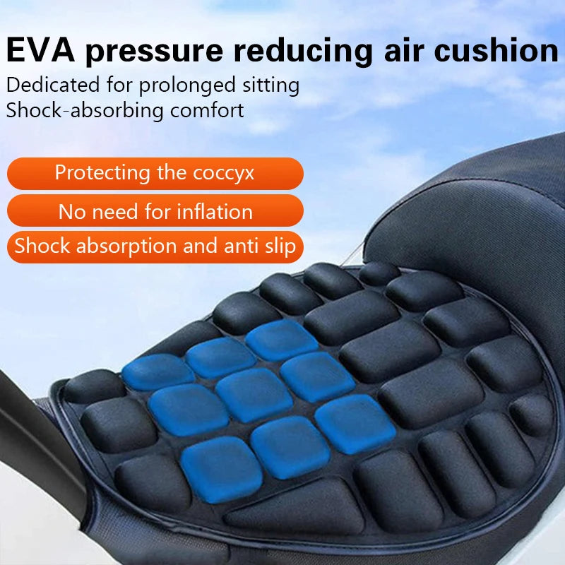 Black Motorcycle Air Seat Cushion Cover – Universal Fit Motorcycle Seat Cushion Axl