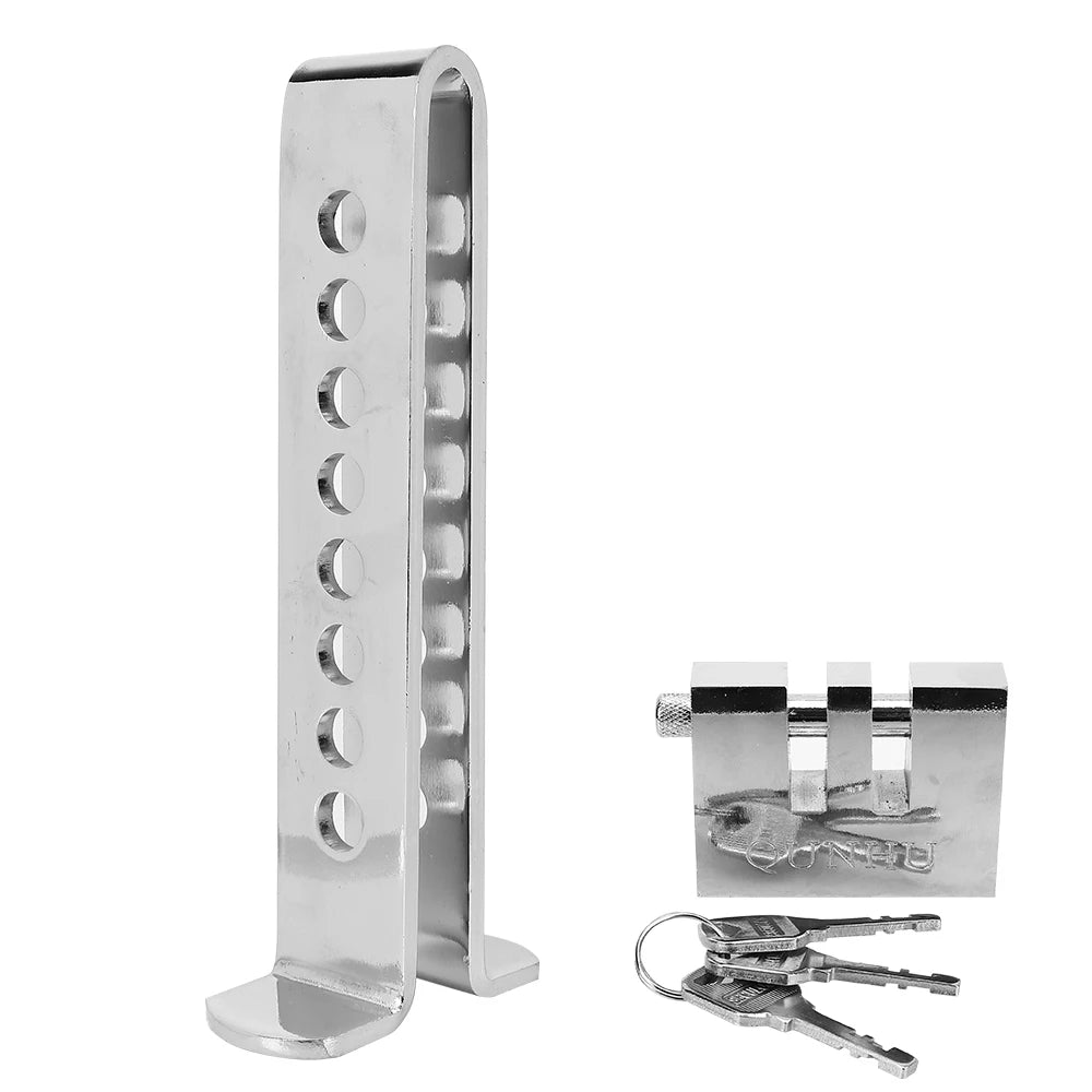 Universal Car Brake & Clutch Pedal Lock | Anti-Theft Steel Car Security Lock Axl Sliver