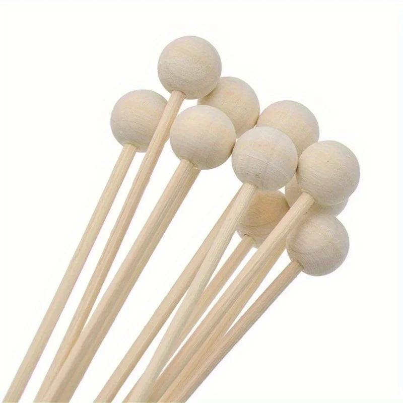 30-Piece Rattan Reed Diffuser Sticks with Wood Ball Beads Reed Diffuser Sticks Axl