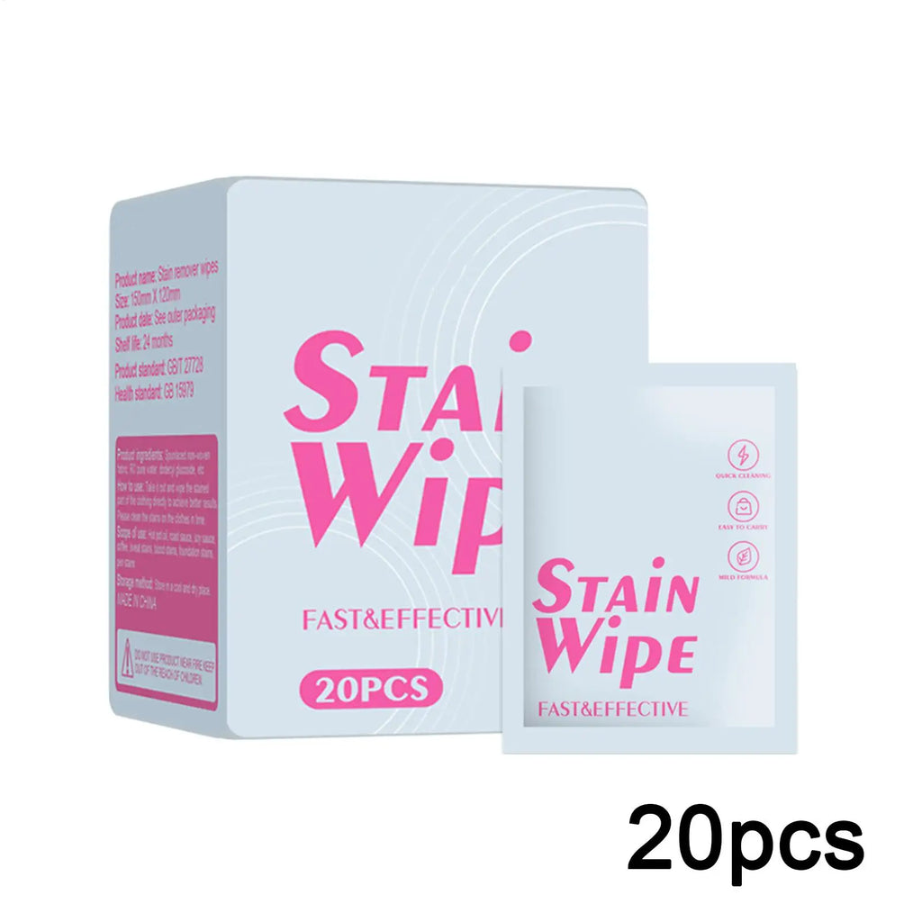 Stain Remover Wipes 20-Pack – No-Rinse Individually Wrapped Stain Remover Wipes Axl