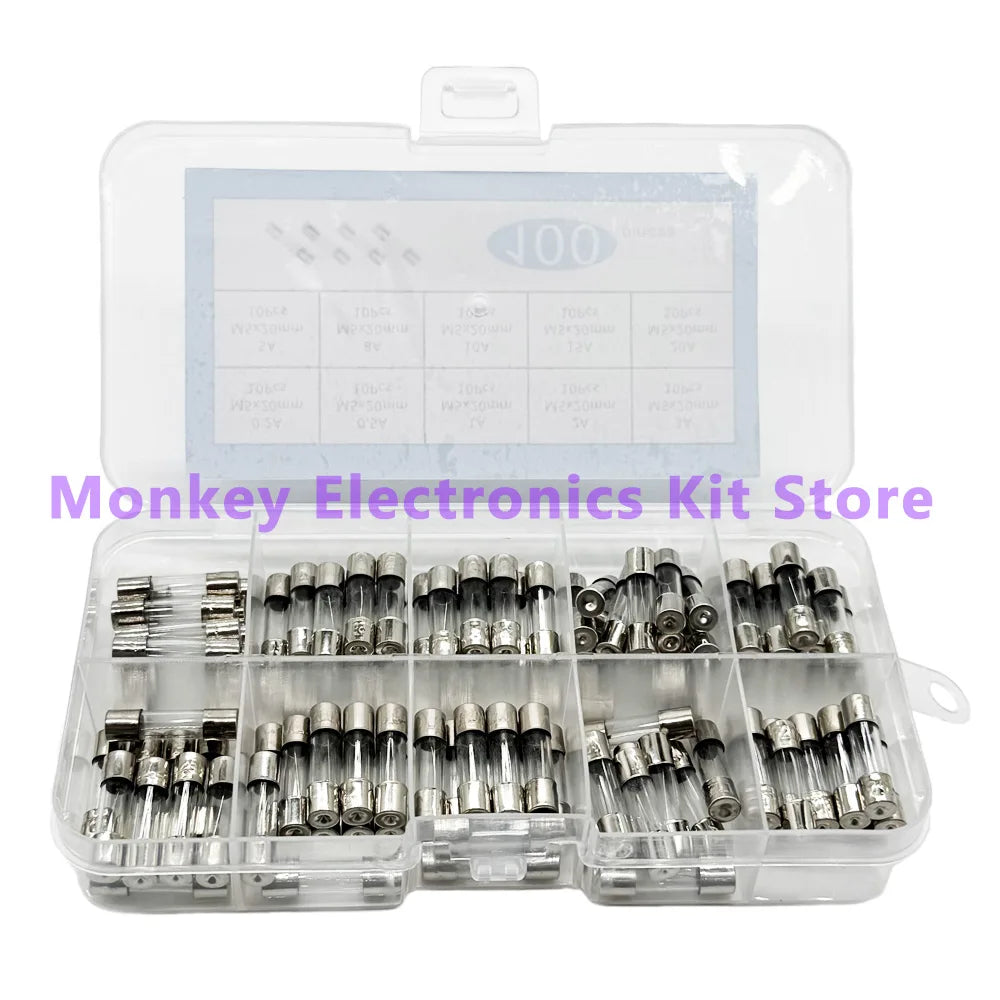 Car Glass Fuse Assorted Kit 100–360 Pcs Fast-Blow 0.1–30A Automotive Fuse Kit Axl
