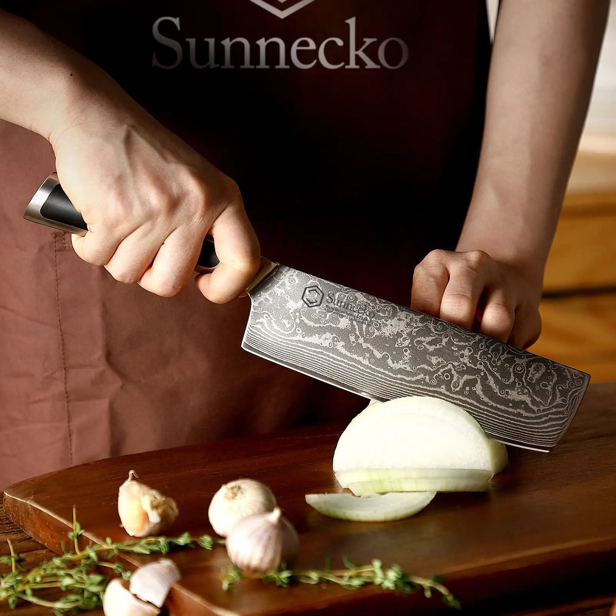 Sunnecko 7-Inch Nakiri Knife – 67-Layer Damascus Steel Nakiri Kitchen Knife Axl