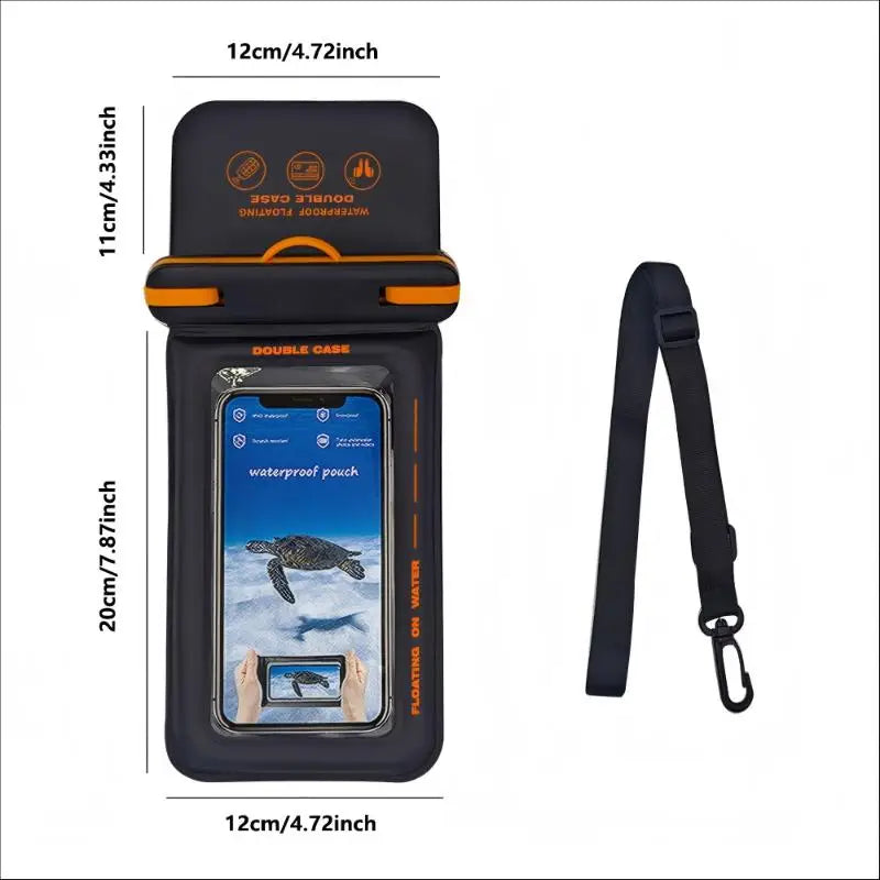 Floating Waterproof Phone Pouch IPX8 with Lanyard | Up to 7" Waterproof Phone Pouch Axl