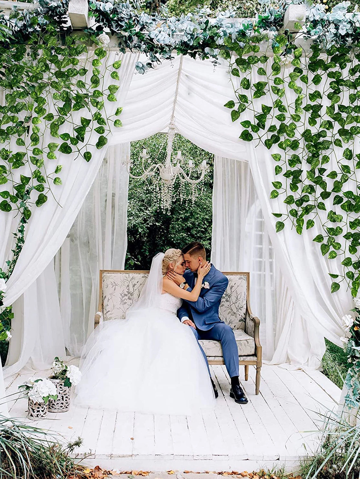 2M Artificial Green Leaf Vine | Wedding Arch & Home Decor Artificial Leaf Vine Axl