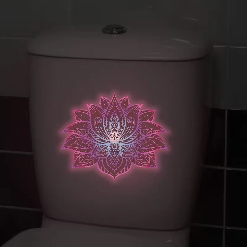 Glow In The Dark Toilet Sticker – Lotus Bathroom Decal Bathroom Wall Sticker Axl