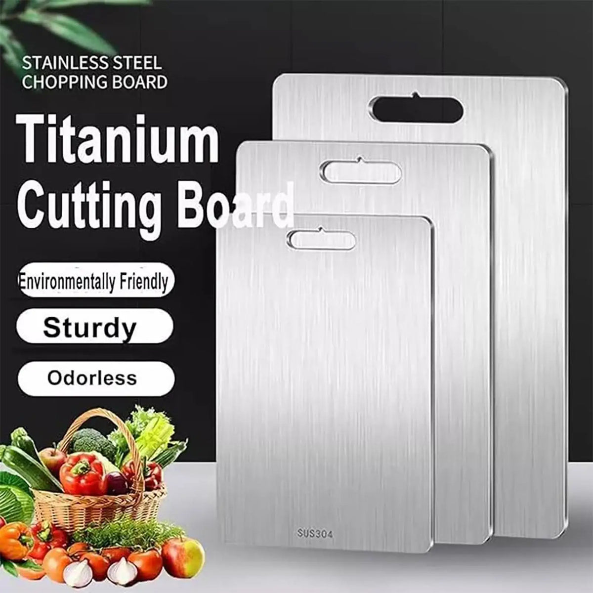 Titanium Cutting Board – Double-Sided Food Grade Chopping Mat Cutting Board Axl
