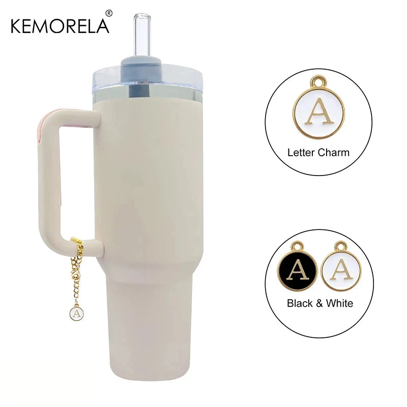 A–Z Gold Letter Charm for Tumblers 20 30 40 oz | 2-Pack Tumbler Charm Accessory Axl