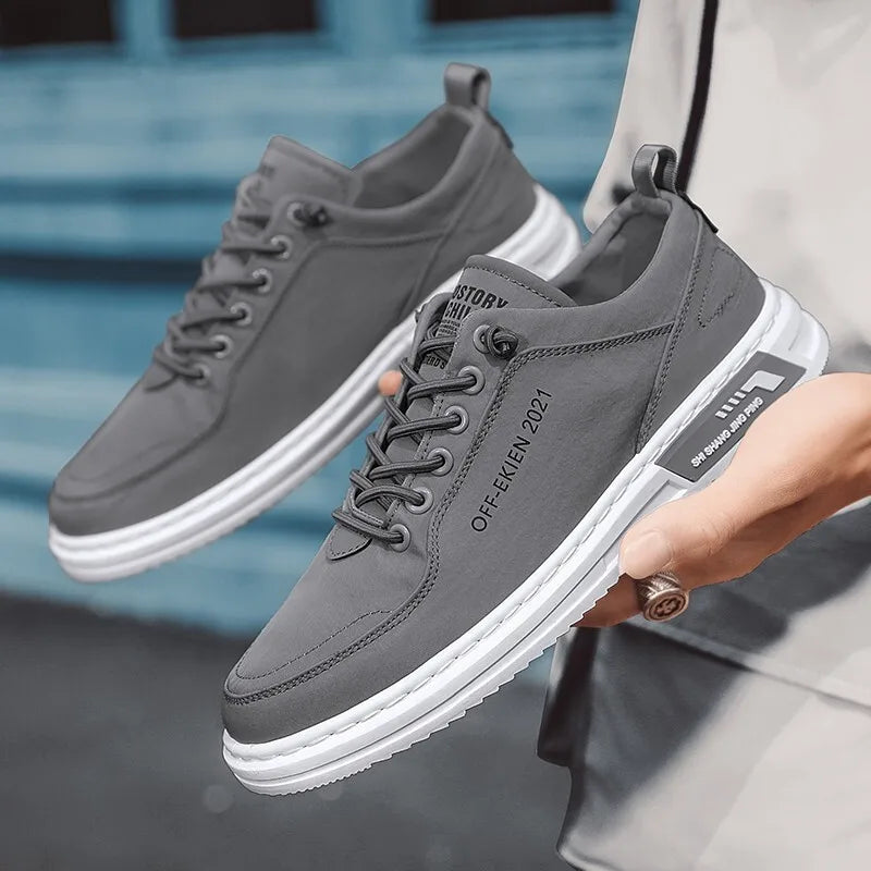 Men's Canvas Vulcanized Sneakers – Breathable Flat Casual Shoes Canvas Sneakers Axl