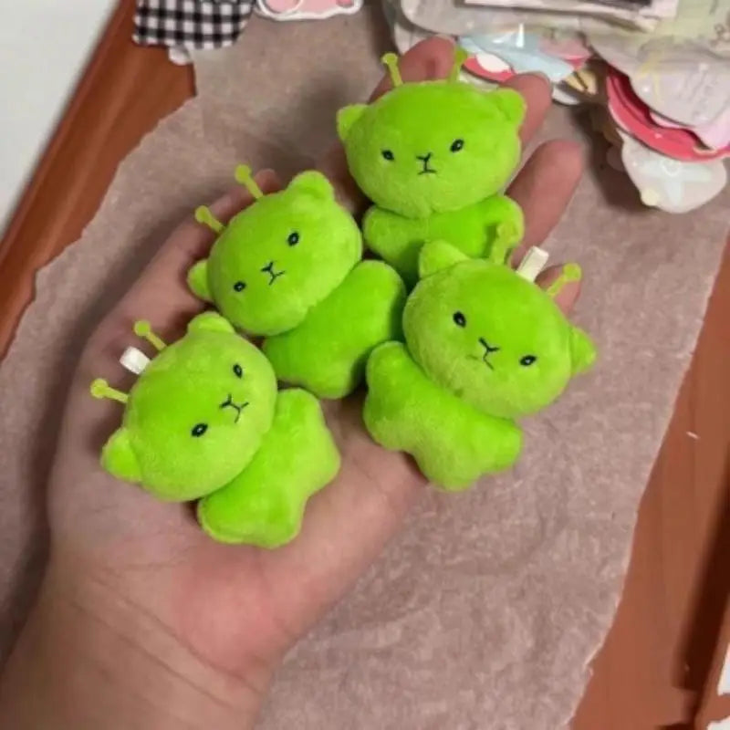 Green Alien Cat Plush Keychain – Cute Stuffed Charm 1/2 Pcs Plush Keychain Charm Axl