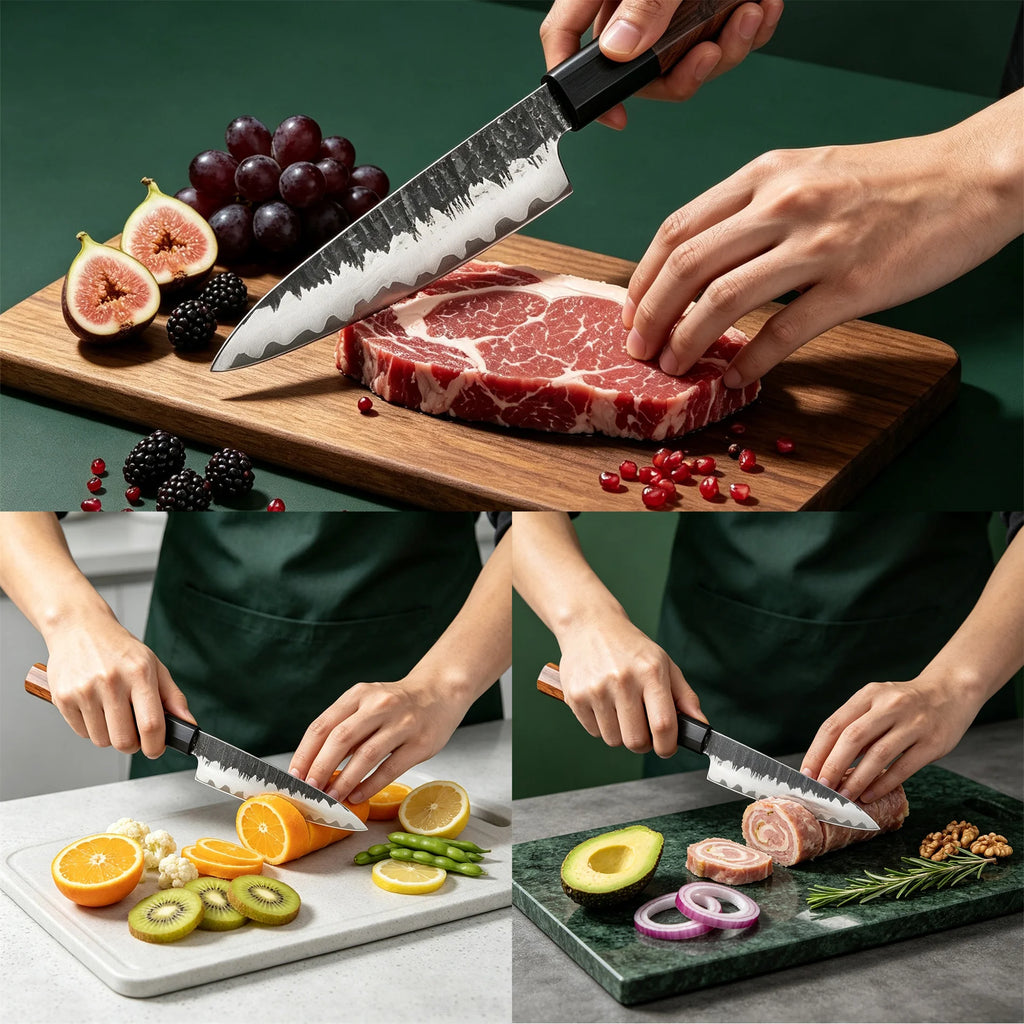 Japanese Chef Knife – Clad Steel Paring, Slicing & Boning Kitchen Knife Set Axl