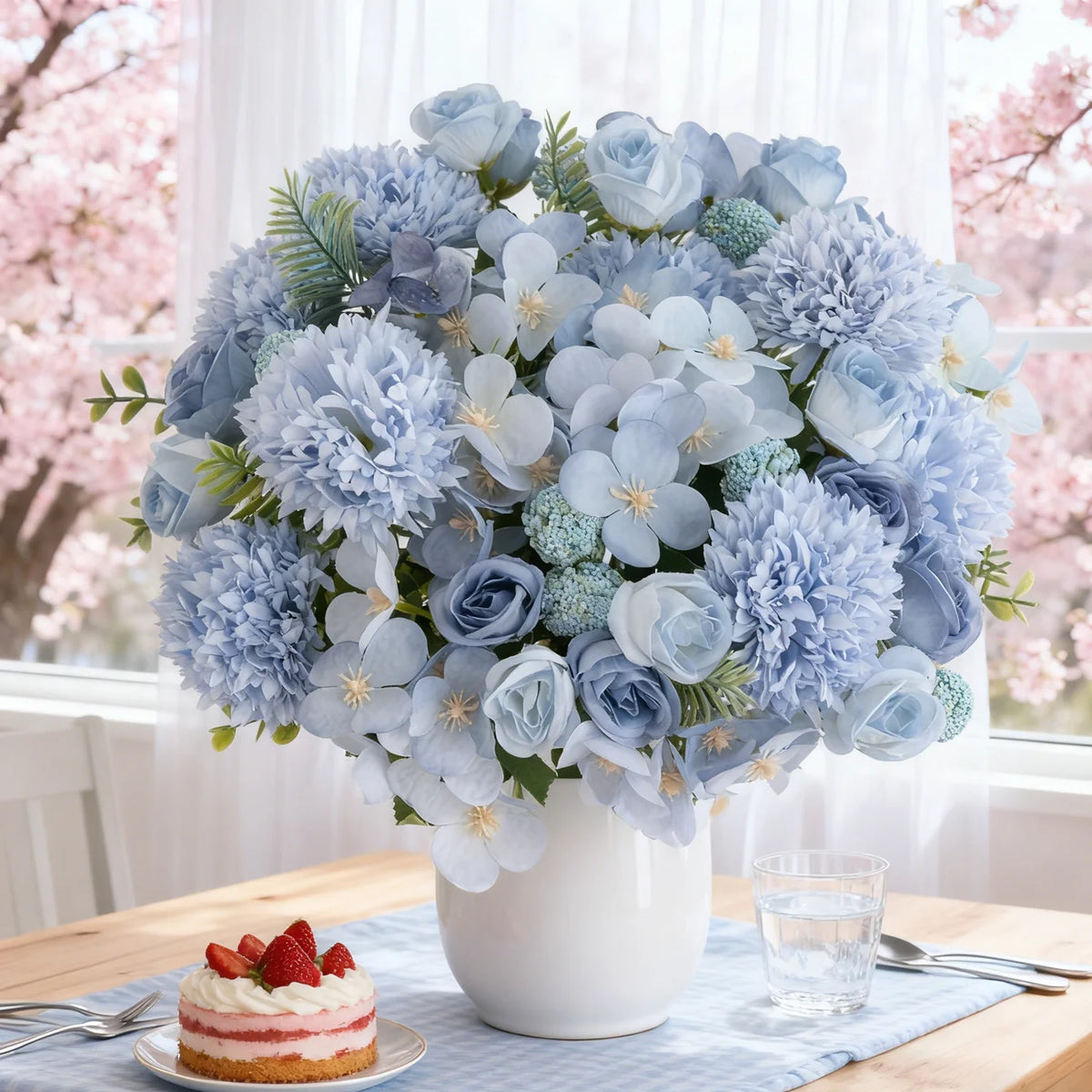 Silk Artificial Rose & Chrysanthemum Bouquet | Wedding Décor Artificial Flower Bouquet Axl