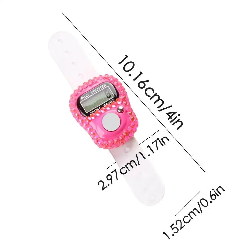 Digital Finger Ring Tally Counter – LCD Tasbih Prayer Clicker Digital Tally Counter Axl Pink