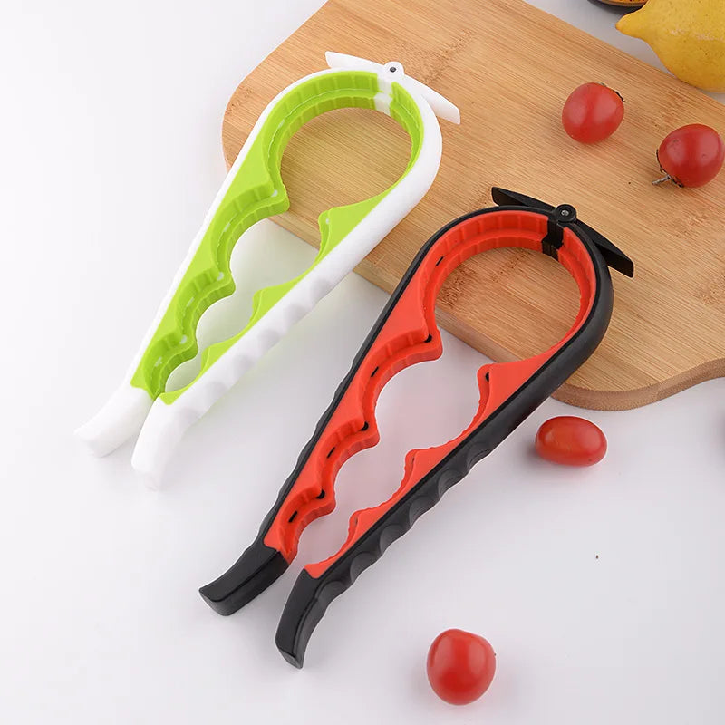 4-in-1 Can & Bottle Opener – Multi-Function Kitchen Lid Tool Multi-Function Opener Axl White and Green Upgr