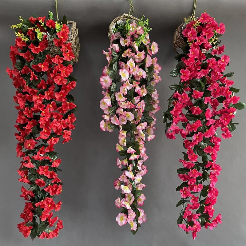 Silk Morning Glory Artificial Wall Hanging Flower Bouquet 85cm Artificial Flower Bouquet Axl