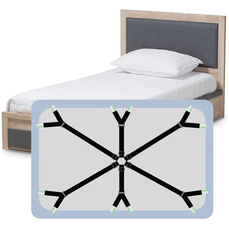 12-Clip Adjustable Elastic Bed Sheet Holder & Mattress Fasteners Bed Sheet Fasteners Axl