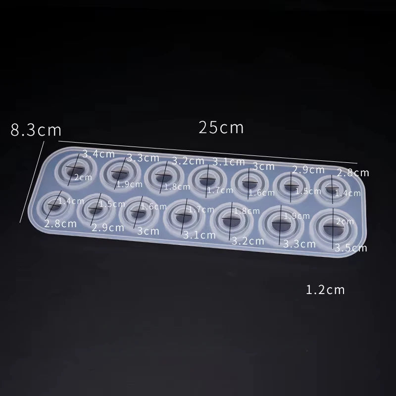 14-Hole Ring Silicone Mold – DIY Epoxy Resin Jewelry Making Jewelry Silicone Mold Axl A