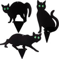 3-Piece Black Cat Halloween Garden Yard Decoration Sign Set Halloween Yard Decor Axl black