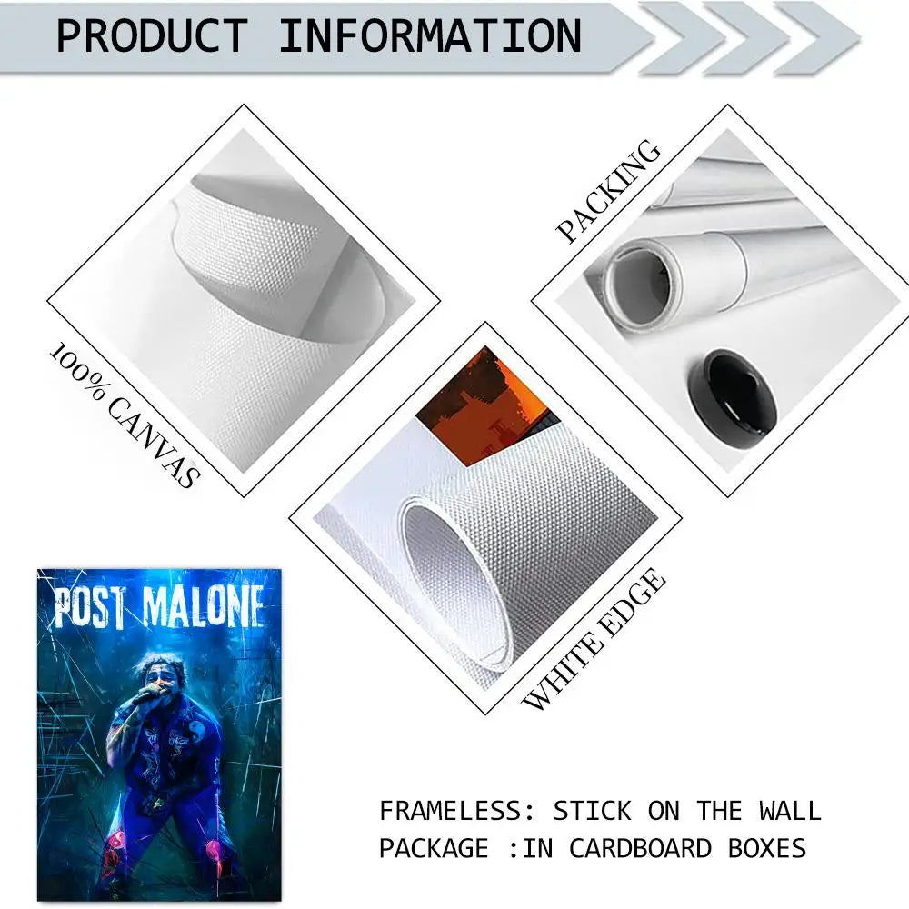 Post Malone Canvas Wall Art Poster – Unframed Home Decor Canvas Wall Art Axl