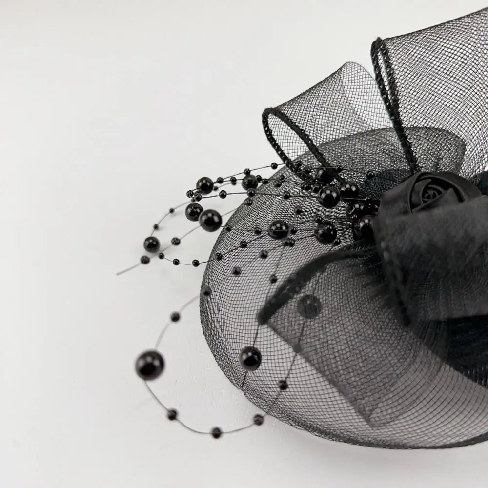 Vintage Fascinator Hat – Pearl Mesh Hair Clip Headpiece Fascinator Hair Clip Axl