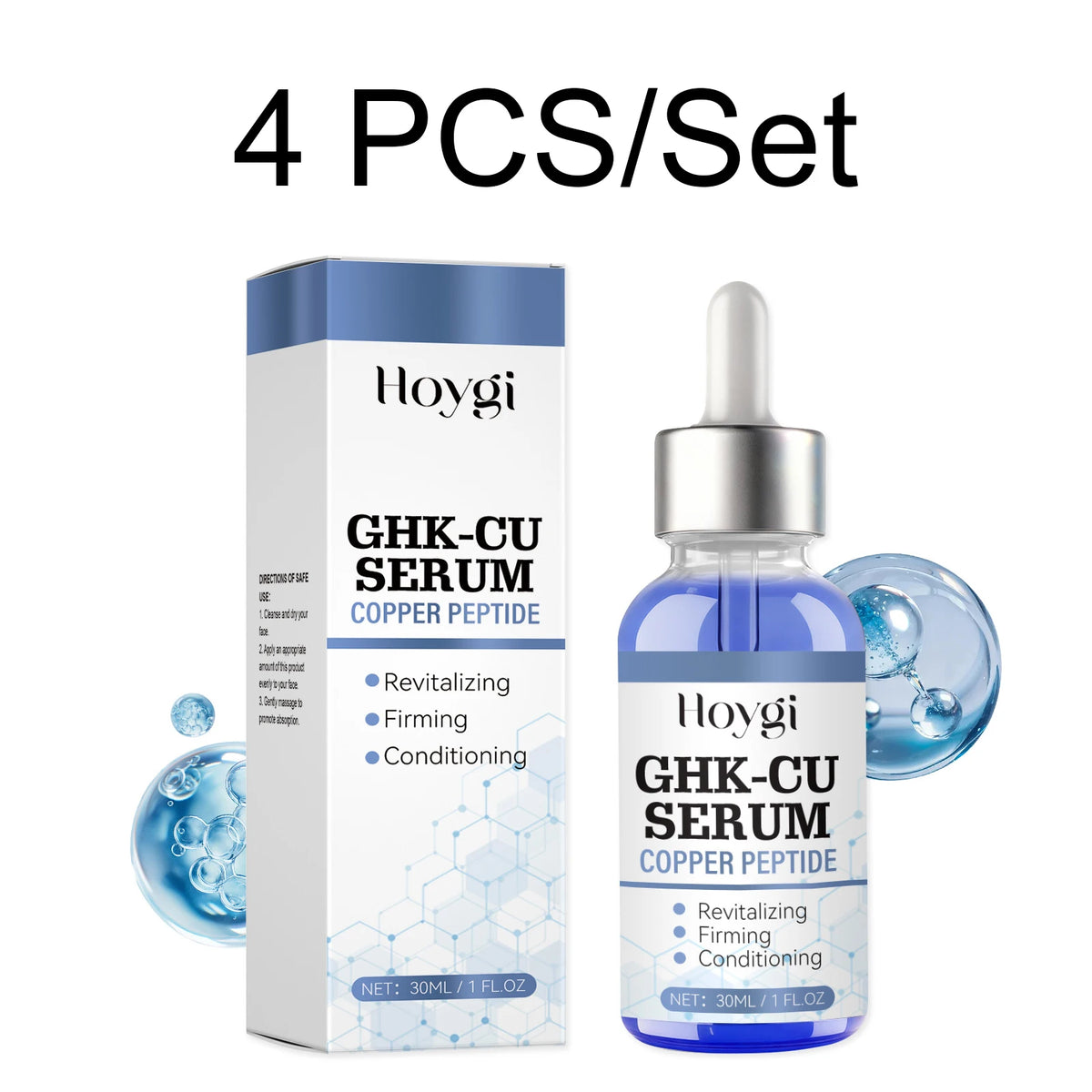 Copper Peptide Face Serum GHK-Cu 30ml – Firming & Moisturizing Face Serum Axl 4 PCS