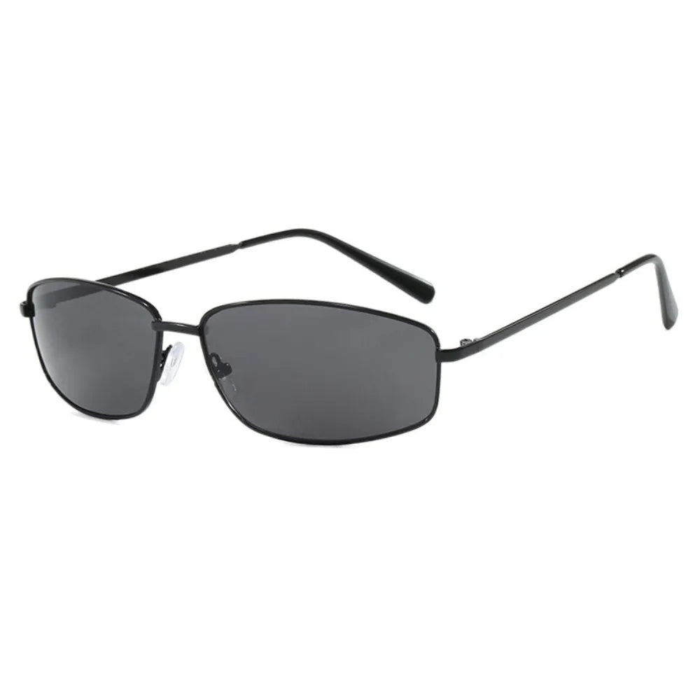Y2K Square Sunglasses UV400 Metal Frame – Outdoor Shades Fashion Sunglasses Axl Black