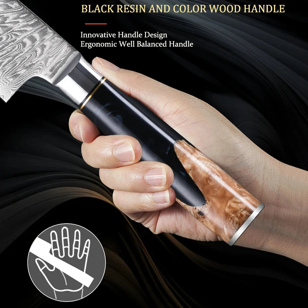 67-Layer Damascus Steel Chef Knife – Kitchen Cleaver Blade Damascus Chef Knife Axl