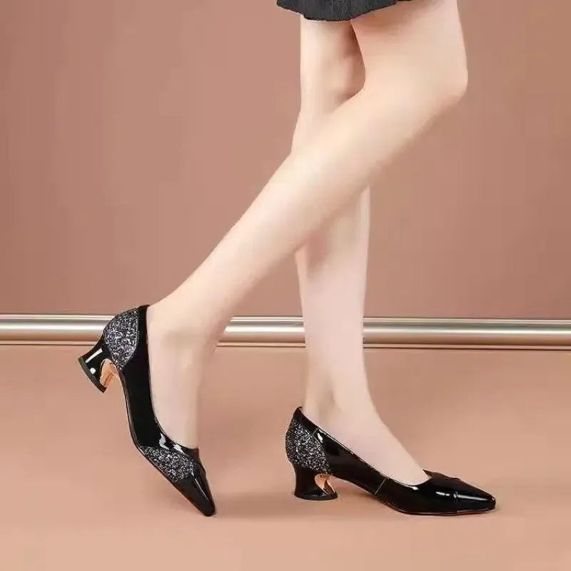 Women's Mid Heel Pointed Toe Pumps – Slip-On Party Shoes Mid Heel Pumps Axl