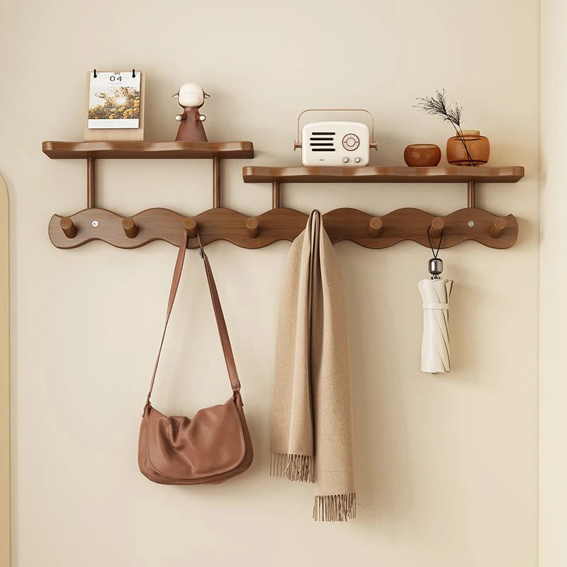 Bamboo Wall-Mounted Coat Rack – 4-Hook Entryway Organizer Wall Coat Rack Axl