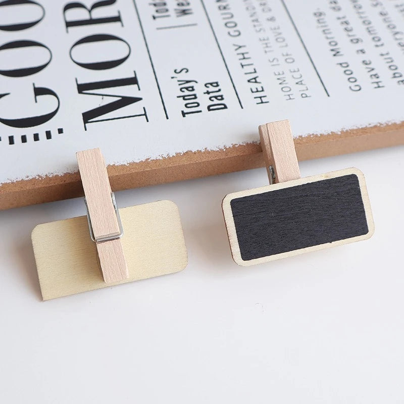 10 Mini Wooden Blackboard Clips – Price Tag & Photo Display Blackboard Display Clips Axl