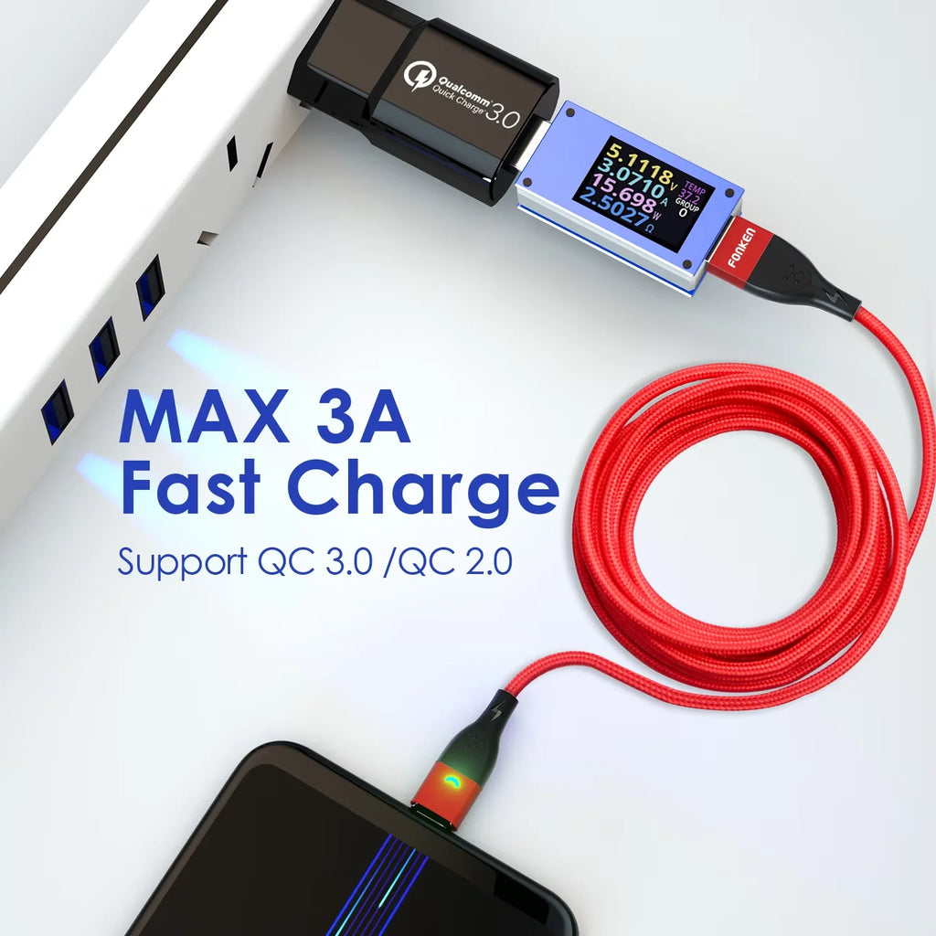 GUUGEI Magnetic USB-C & Micro USB Charging Cable for Android Magnetic Charging Cable Axl